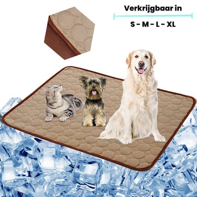 Koeldeken Voor Hond & Kat | 60 X 50 CM Bruin | M