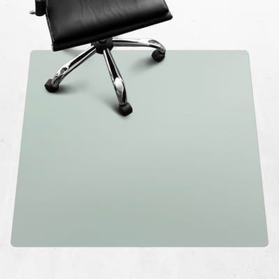 Wallfluent - Vloerbeschermer Bewolkte Salie - 100x100 cm - Lichtgroen Bureau Stoel Mat - Vierkant - Motif Vloerbeschermer-Stoel Mat-Werkplekdecoraties - Pastel- en aardse kleuren