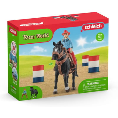 schleich FARM WORLD - Barrel racing met cowgirl - Kinderspeelgoed voor Jongens en Meisjes - 3 tot 8 jaar 42576