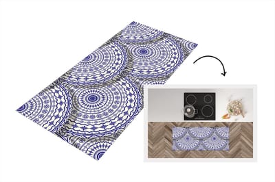 Keukenloper - Loper keuken - Design - Delfts Blauw - Patronen - 120x50 cm - Keukenloper vinyl