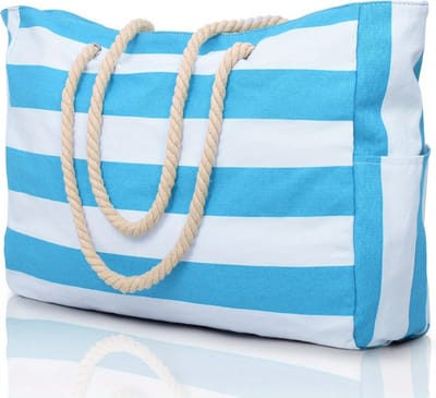 Nivard Grote Ibiza Strandtas XL- Campingtas - Zwemtas - Weekendtas - Waterbestendig - Hemelsblauw