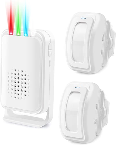 longziming -Draadloze Bewegingsmelder met Deurbel – IP64, 280 Meter Bereik, 1 Ontvanger + 2 Sensoren – Veiligheid voor Huis, Winkel, Kantoor en Magazijn