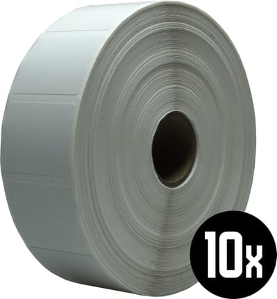 DULA Zebra kompatible Etiketten, 32 mm x 25 mm, Weiß, Permanent, Kern 25 mm, 10 Rollen, 2580 Etiketten pro Rolle