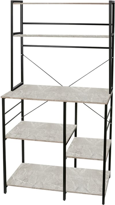 PIPIPOXER- Keukenkast – Keukenrek Staand – Magnetronkast – Apothekerskast – Organizer – Metaal – Hout – 90 x 40 x 168cm –Grijs