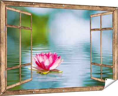 Gards Tuinposter Abstracte Kunst Bruin met Beige - 60x40 cm - Tuindoek - Tuindecoratie - Wanddecoratie buiten - Tuinschilderij