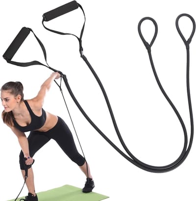 Antislip Yoga Stretchband met Verstelbare Handgreep - Ideaal voor Stretchen, Pilates en Krachttraining