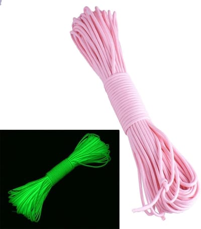 Luminous Fluorescerende Paracord Parachute Cord in Roze, 25 ft - Sterk, Duurzaam en Veelzijdig Gebruik