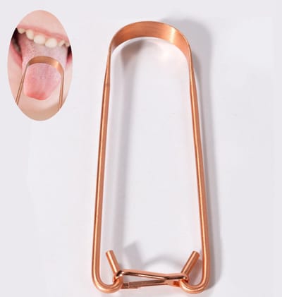 Tongreiniger - Hygienische Tongreiniger - U Vormig - Tongreiniger Geschikt Voor Mondverzorging - Tongue Scraper - Tongschraper - koper