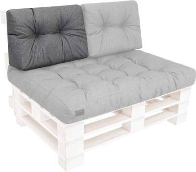 Palletkussens - Tuinkussens bankkussens - Buiten Zitten - Met Opbergvakje - 60x40 cm - Antraciet