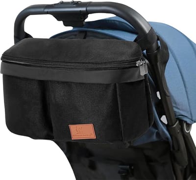 Multifunctionele Kinderwagentas - Organizer voor Buggy en Baby, Zwart, 33 x 7,5 x 16 cm