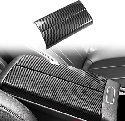 Armsteun Beschermhoes voor Center Console - Interieur Accessoire voor Mercedes-Benz A B Class W177 W247 CLA GLA GLB GLE GLS EQA EQB - ABS met Carbon Fiber Patroon - Stijlvolle en Duurzame Bescherming