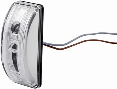 LED Zijmarkeringslicht Geel - 12V - Transparant - Opbouw/Gekleefd - Met 80cm Kabel
