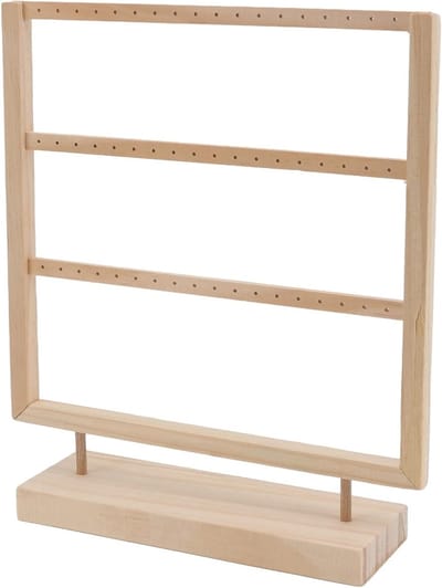 Earring Rack voor Houten Oorbellen - Drie Laags Oorbellenhouder voor Slaapkamer Decoratie en Organisatie