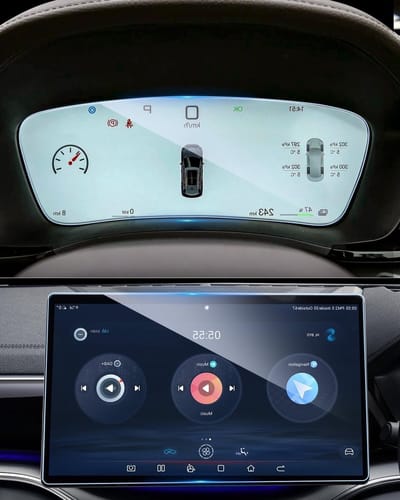 Set van 2 beschermfolies voor 12,8 inch navigatiescherm en 30,7 cm cockpit scherm, geschikt voor BYD Seal U EV/DM-i 2024-2026, krasbestendig en eenvoudig aan te brengen