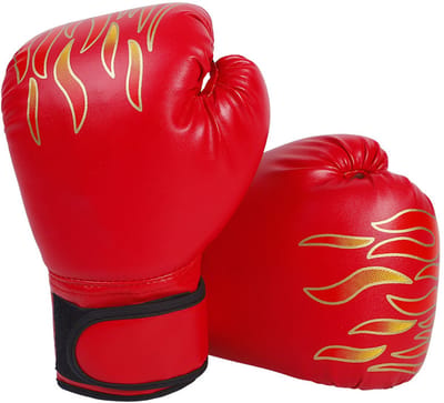 Kinderbokshandschoenen 3-13 Jaar-Rood Vlam Design Bokshandschoenen voor Kids-Ademend Trainingshandschoenen voor Kickboksen-MMA