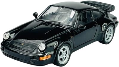 Gedetailleerd Diecast Modelauto Porsche 911 964 Turbo Coupe Zwart 1:24