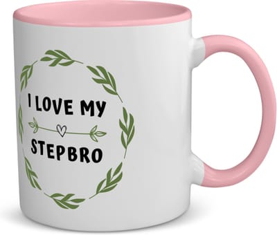 Akyol - i love my stepbro koffiemok - theemok - roze - Broer - liefste stiefbroer - verjaardag - cadeautje voor broer - broer artikelen - kado - geschenk - 350 ML inhoud