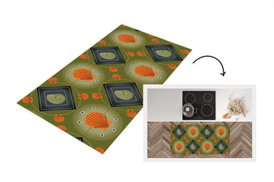 Keukenloper - Loper keuken - Patchwork - Schelpen - Patronen - Zee - Strand - 120x60 cm - Keukenloper vinyl