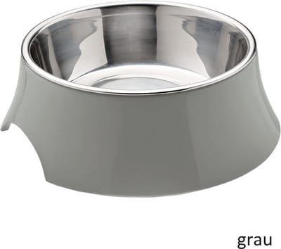 Hunter stijlvolle melamine hondenvoerbak Atlanta met RVS voerbak kleur: Grijs