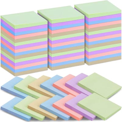 35 Pak Grote Sticky Notes 7,6 x 7,6 cm - 5 Gesorteerde Pastelkleuren - Zelfklevende Notitieblokjes voor Kantoor & Studie