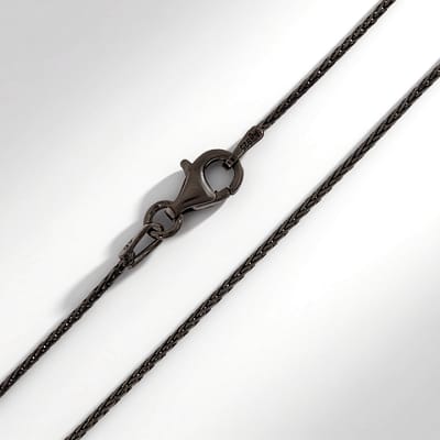 Cavill - 925 Sterling Zilveren Vlechtketting - 70 cm - Matte Ruthenium Plating - Stoer en Elegant - Unisex Halsketting - Karabijnsluiting