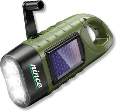 Nince Opwindbare Zaklamp - Dynamo Oplaadbaar zonder Batterij - Led Knijpkat - Camping Noodverlichting - Noodpakket
