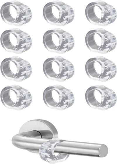 12 stuks transparante deurstopper/handgreep - Bots- en krasbestendig - Beschermingsstang voor glazen kasten - Impactrem voor kantoorwanden - 23*13*31 mm - Geschikt voor wandbescherming in huis, kantoor en school - Transparant