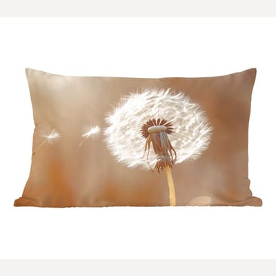 Sierkussens - Kussentjes Woonkamer - 60x40 cm - Paardenbloem - Beige - Natuur - Bloem