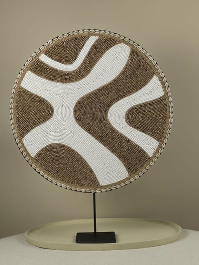 Blitzdeco - Kralen- en Schelpen Ornament - Sugar - Minimalistisch - Wit/Beige - Handgemaakt - 50CM