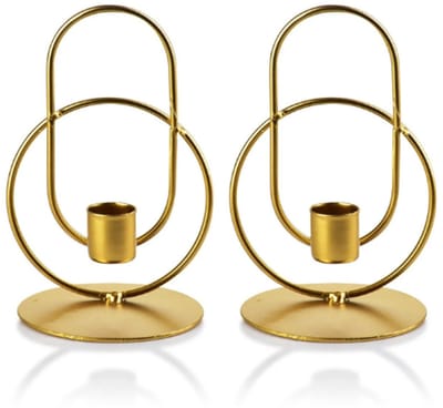 She life style - Set CEDRIC GOLD Kandelaars - 9cm x h15cm - Goud - 2 stuks