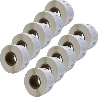 DULA Dymo Compatible labelprinter 550 labels - Wit - 11353 - S0722530 - Kleine multifunctionele etiketten - 10 rollen - 13 x 25 mm - 1000 labels per rol