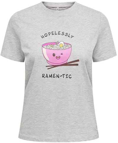 Only Gurli Life Reg T-shirt Met Korte Mouwen Grijs M Vrouw