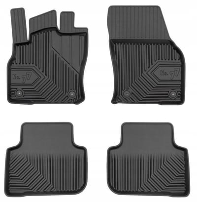 Frogum No.77 Automat / Vloermat - 3D Pasvorm - Geschikt voor Audi Q3 II / Sportback vanaf 2018 - TPE Rubber - 4-delig - Hoge Rand 4cm - Zwart