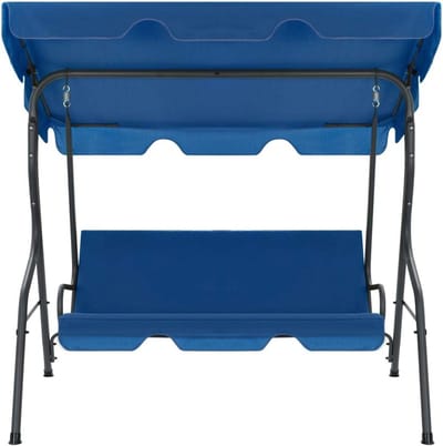 Luxe 3-Zits Schommelbank Tuin met Kantelbaar Zonnedak - Donkerblauw