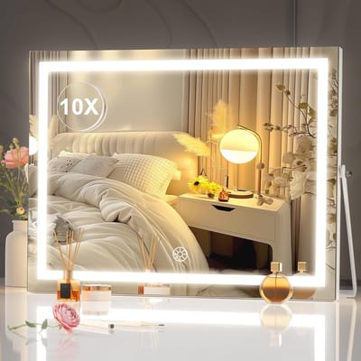 Make-upspiegel met verlichting en 10x vergroting - 45 x 35 cm - Dimbare LED Spiegel