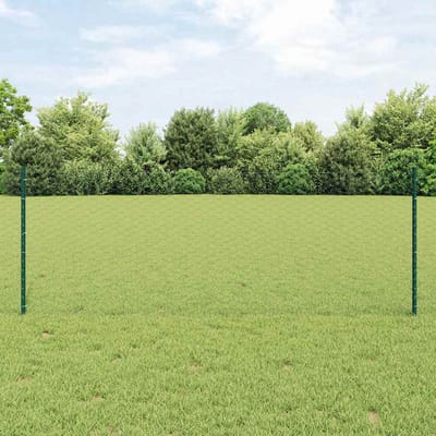 vidaXL - zeshoekig - gaasgek - met - palen - 10 - x - 0,8 - m - PVC-Coated - Staal - Groen