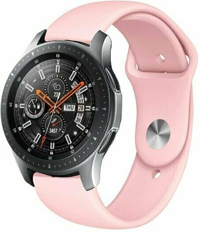 By Qubix - 22mm - Rubberen sportband - Roze - geschikt voor Huawei Watch 3 / 4 / 5 (pro) - 46mm & geschikt voor Huawei Watch GT / GT 2 / GT 3 (pro) / GT 4 (pro) / GT 5 (pro) / GT 6 (pro) 46mm / Ultimate / Ultimate 2