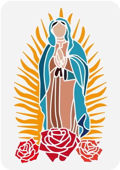 Maagd Maria Schilderij stencil 29,7x21cm Herbruikbare Onze Lieve Vrouw Tekening Sjabloon Religieus Karakter Plastic stencil Decoratieve Rozenkrans stencil voor schilderen op hout,