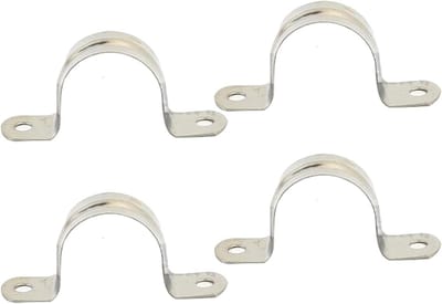 Allecto- Bevestigingsklemmen - Buisklemmen - Roestvrij staal - U-vormig - Pijpbevestiging - 160 mm - Set van 4 - Geschikt voor diverse buisdiameters - Zilverkleurig.