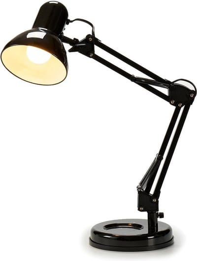 Pincello Tafellamp/bureaulampje High Light - metaal - zwart - H58 cm - buigbaar - hoog model - leeslampje