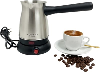 Frank & Muller - Elektrische Turkse Mokka Machine 0,5 Liter – Turkse Koffiezetter Cezve – Elektrische Ibrik 500 ml – RVS Koffiepot – 360° Draaibaar – Verborgen Verwarmingselement – Droogkookbeveiliging – Met Veiligheidsdeksel - Geschikt voor Melk