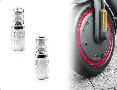 Ventieladapters voor autoventielverlenging, geschikt voor scooters, vrachtwagens en motorfietsen, 2 stuks (27 mm, zilver)