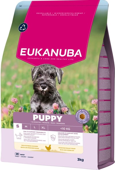 Eukanuba Hondenvoer Droog Life Care Dog Puppy Small Kip - 3 x 3 kg - Voordeelverpakking