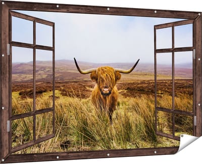 Gards Tuinposter Doorkijk Groen Bos met Zonlicht - 180x120 cm - Tuindoek - Tuindecoratie - Wanddecoratie buiten - Tuinschilderij