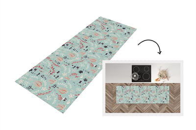 Keukenloper - Loper keuken - Onderwater - Planten - Zeedieren - Patroon - 150x50 cm - Keukenloper vinyl