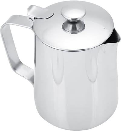 Koffiemok van RVS met deksel voor latte en melkschuim, ideaal voor kantoor en keuken (350ml)