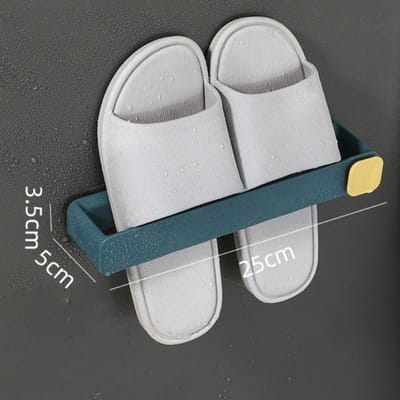 Wandgemonteerd schoenenrek uit één stuk Badkamer pantoffelplank Geen ponsen Ruimtebesparende plank Badkamer hangende houder gray