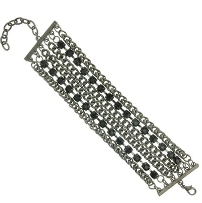 Behave - Zwarte armband Shine - avondstijl met glans - 17 cm