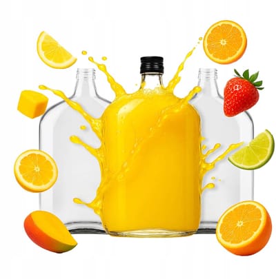 Bimberek Bunia Serie - Glazen Drinkfles - 1L - Platte Piersiówka - Geschikt voor Alcohol