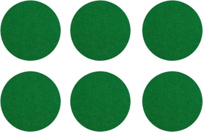 6-Pack Zelfklevende Vilt Pads voor Airhockey Duwers - Groen, 94mm